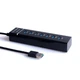 Super Speed USB3.0 HUB 7-портовий Розгалужувач Концетратор Для периферійних пристроїв LED-дисплей Black-Blue - зображення 1