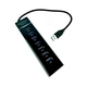 Super Speed USB3.0 HUB 7-портовий Розгалужувач Концетратор Для периферійних пристроїв LED-дисплей Black-Blue - зображення 3