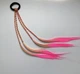 Накладний хвостик з косичок гумка з косичками Honey Fashion Accessories рожево-салатовий (12-353) - изображение 2