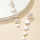 Женские сережки Барокко каскадные удлиненные jewelry Белые - изображение 5