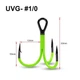 Гачки Spinpoler UV Green Treble Fishhook #1/0, 5 шт. - зображення 2