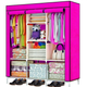 Складной каркасный тканевый шкаф для одежды HCX Storage Wardrobe 88130 на 3 секции 8 полок 130х45х175 см Розовый - изображение 1