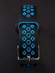 Силиконовый ремешок Nike style для фитнес-браслета Xiaomi Mi Band 5/6/7 с металлической застежкой Черный с голубым (mrk2624) - изображение 3
