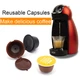 Многоразовая кофейная капсула для Nescafe Dolce Gusto/Nespresso — 1 шт. с фильтром, экологическая. Черная - изображение 6