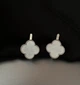 Серьги белый клевер серебряного цвета английский замок 32810 One Size - изображение 2