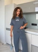 Жіночий легкий повсякденний костюм (футболка + штани) Uaclothes 50-52 Графітовий (like33725-141281358) - изображение 2