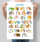 Постер Англійський алфавіт з тваринами English alphabet Motivator (D039_А2) - зображення 1