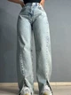 Джинсы женские It’s Basic 3055 LOOSE FIT прямые с разрезами впереди 36 голубые - изображение 7