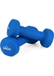 Набор гантелей неопреновых Queenfit 2х1.5 кг (3 кг) светло-синий. Круглые, для фитнеса, аэробики, дома - изображение 1