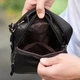 Сумка-барсетка мужская через плечо кожаная гладкая черная Tiding Bag TD-55467 - изображение 4