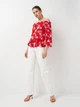 Блуза H&M 34 Красный 0786906_ крас.цвети_16 - изображение 2