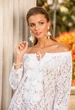 Кружевное пляжное платье с открытыми плечами Fresh Cotton 1327 F-С 46(L) Белый - изображение 3