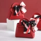 Подарочная сумочка с бантом GiftBag, красная, 2 штуки - изображение 5