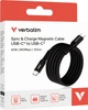 Kabel zasilający i synchronizujący Verbatim 60 W z magnesem, USB-C do USB-C, 120 cm, czarny (0023942318590) - obraz 3