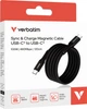 Kabel zasilający i synchronizujący Verbatim 100 W z magnesem, USB-C do USB-C, 120 cm, czarny (0023942318637)) - obraz 3