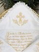 Крыжма для девочки + мешочек Family Tradition велюровая махра с кружевом и вышивкой 100х100 см белая Молитва крёстной матери - изображение 2