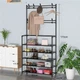 Универсальная вешалка для одежды New simple floor clothes rack 5 полок, черная - изображение 2