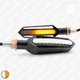 Поворотники (бегущие) и ДХО 01_02 на мотоцикл светодиодные (LED) с реле чёрные 2 шт. (оранжевый + белый) - изображение 1