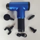 Массажер для тела и мышц аккумуляторный Fascial Gun, беспроводной массажный пистолет с 4 насадками и 6 скоростями, портативный электрический вибромассажер для глубокого массажа спины, шеи, ног, рук Синий, KH-320-Blue - изображение 3