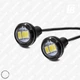 ДХО (дневные ходовые огни) "Орлиный глаз" LED врезные Ø23 мм линза SMD 5630*03 чёрный корпус 2 шт. (белый) - изображение 1