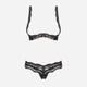 Komplet erotyczny (biustonosz + stringi) Obsessive Luvae Open Cup S/M Black (5901688226698) - obraz 3