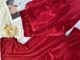 Пижама женская велюровая тройка футболка штаны шорты Zarina L-XL красный - изображение 11