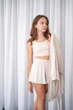 Пижама женская тройка халат топ шорты Merlin Collection L-XL молочный - изображение 14