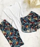 Піжама жіноча бавовняна трійка футболка штани шорти Sofi L-XL біло-зелений - зображення 2