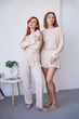 Жіночий домашній комплект трійка кофта шорти та штани Carmen L-XL бежевий - зображення 1