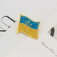 Брошь значок флага Украины шпилька в виде флага желто-синее золотистое основание. - изображение 2