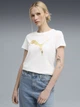 Футболка хлопковая женская Puma Ess Metallic Tee 68499552 S White-metallic gold с принтом (4069157494021) - изображение 1