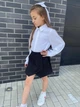 Блузка для дівчинки з рукавами гофре 116 біла - зображення 2