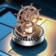 Ароматизатор у машину багаторазовий дифузор «Корабельний штурвал» на сонячній батареї, колір сріблястий - зображення 1