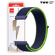 Ремешок для Xiaomi Amazfit GTS 4 / GTS 4 mini нейлоновый / 20 мм Тёмно синий с салатовым - изображение 2