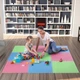 Килимок-пазл ONE FITNESS MP10 9 частин 176х176х1см рожево-зелено-блакитний - зображення 6