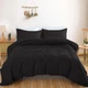 Пододеяльник MirSon полуторный 143x210 см Light Pro 10-006 Black Satin (2200010171327) - изображение 1