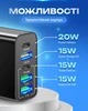Сетевое зарядное устройство PD 65W быстрая зарядка Quick Charge 3.0 USB Type-C блок швидкої зарядки для Apple iPhone iPad Samsung Xiaomi юсб адаптер питания для айфона телефона планшета Чорный LEXEGO F102-B - изображение 4