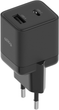 Ładowarka sieciowa Allity GaN PD QC ATC-01-20WAC 1x USB-C 1x USB-A 20W Black (5906667550139) - obraz 1