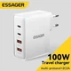 Сетевое зарядное устройство 100W Essager GAN для ноутбука быстрая зарядка QC3.0/PD3.0 4 порта 2 x Type-C + 2 x USB-A White - изображение 1