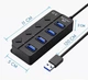 Хаб USB 3.0 длинный кабель USB 1.2 м на 4 порта концентратор Черный USB-хаб HUB с выключателями Черный - изображение 10