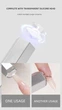 Лампа-фонарик LED 7 3W (серебристая) для ногтей для фиксации верхних форм + 2 штампа для стемпинга - изображение 8