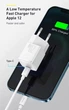 Міні мережевий зарядний пристрій Baseus Cube PD 20W Швидка зарядка з кабелем Data Cable Type-C to Lightning для Iphone 1m White - зображення 3
