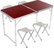Розкладний стіл валіза з 4 стільцями Ason Folding Table для пікніка риболовлі дачі 120х60 см Коричневий (63026) - изображение 1