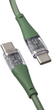 Kabel Qualo USB Type-C – USB Type-C 1.5 m Green/Transparent (5907457783393) - obraz 3