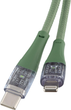 Кабель Qualo USB Type-C – Lightning 1.5 м Green/Transparent (5907457783416) - зображення 2