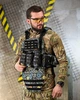 Плитоноска 4 быстрых сброса с напашником и подсумками черная с цветами (93118) - изображение 1
