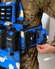 Плитоноска 4 быстрых сброса с напашником и подсумками синяя с цветами (93116) - изображение 8