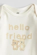 Боди с воротником-конвертом бежевый Hello Friend H&M 86см (400011473) - изображение 2