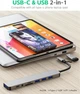 Мультифункциональный USB-хаб 8 в 1 универсальный адаптер концентратор с входом Type-C кардридер USB-C+SD+TF - изображение 3