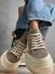 Кеды женские Hengji 707-8 замшевые на высокой платформе 40 бежевые - изображение 5